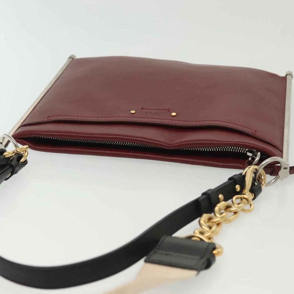 Chloe Shoulder Bag Leather 2way Bordeaux Gold Silver Auth bs29200 - Picture 6 of 16